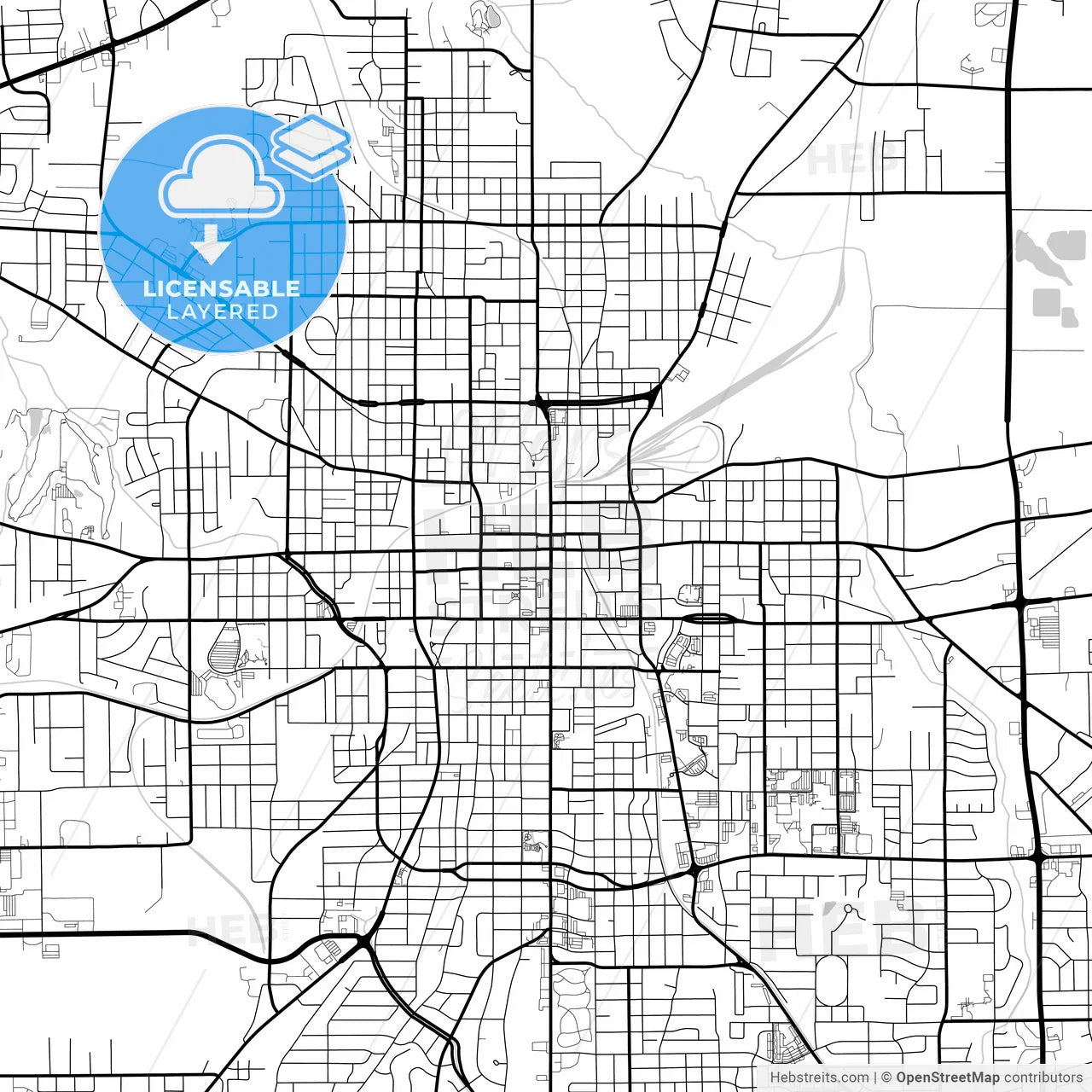 Layered PDF map of Tyler, Texas, United States
