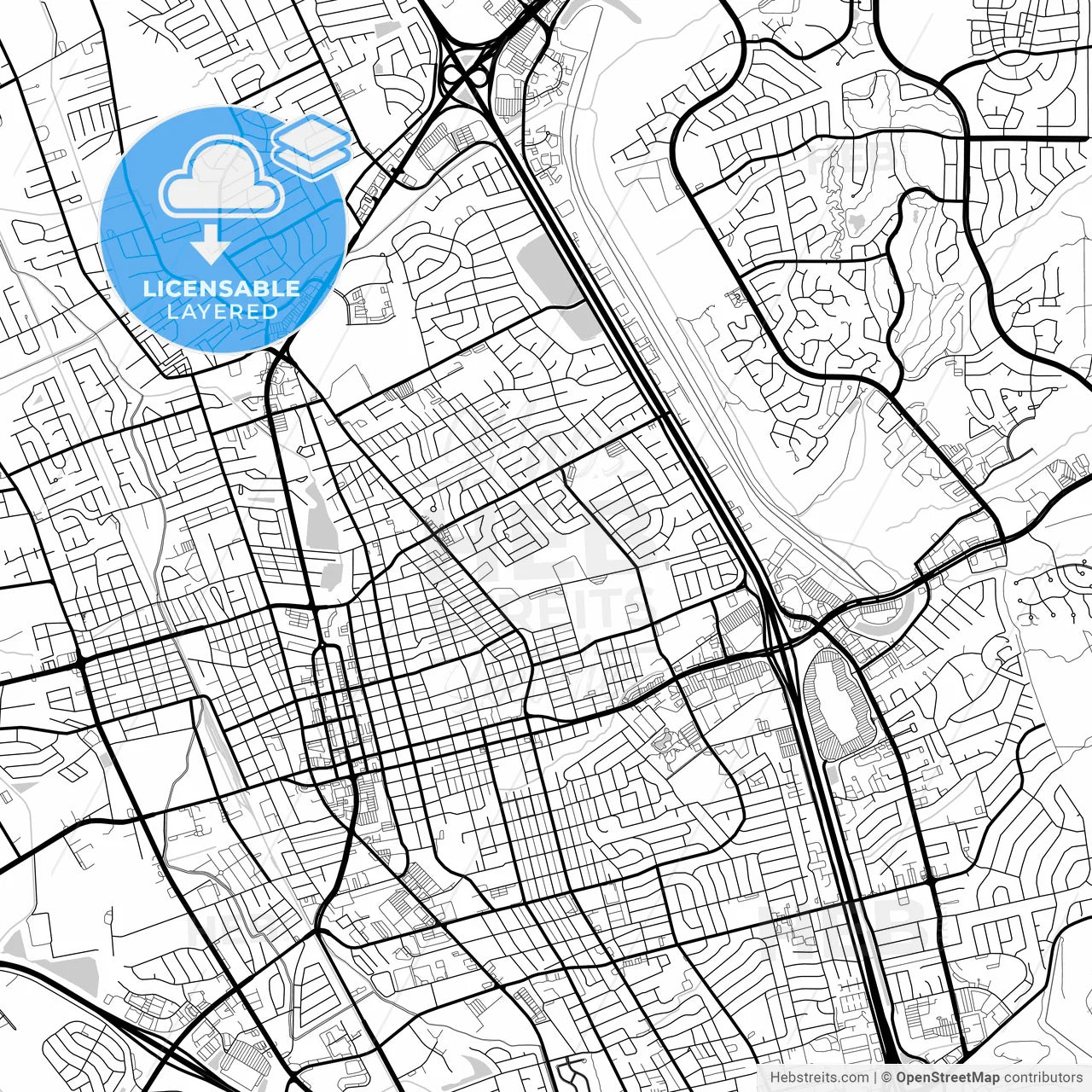 Layered PDF map of Las Cruces, New Mexico, United States