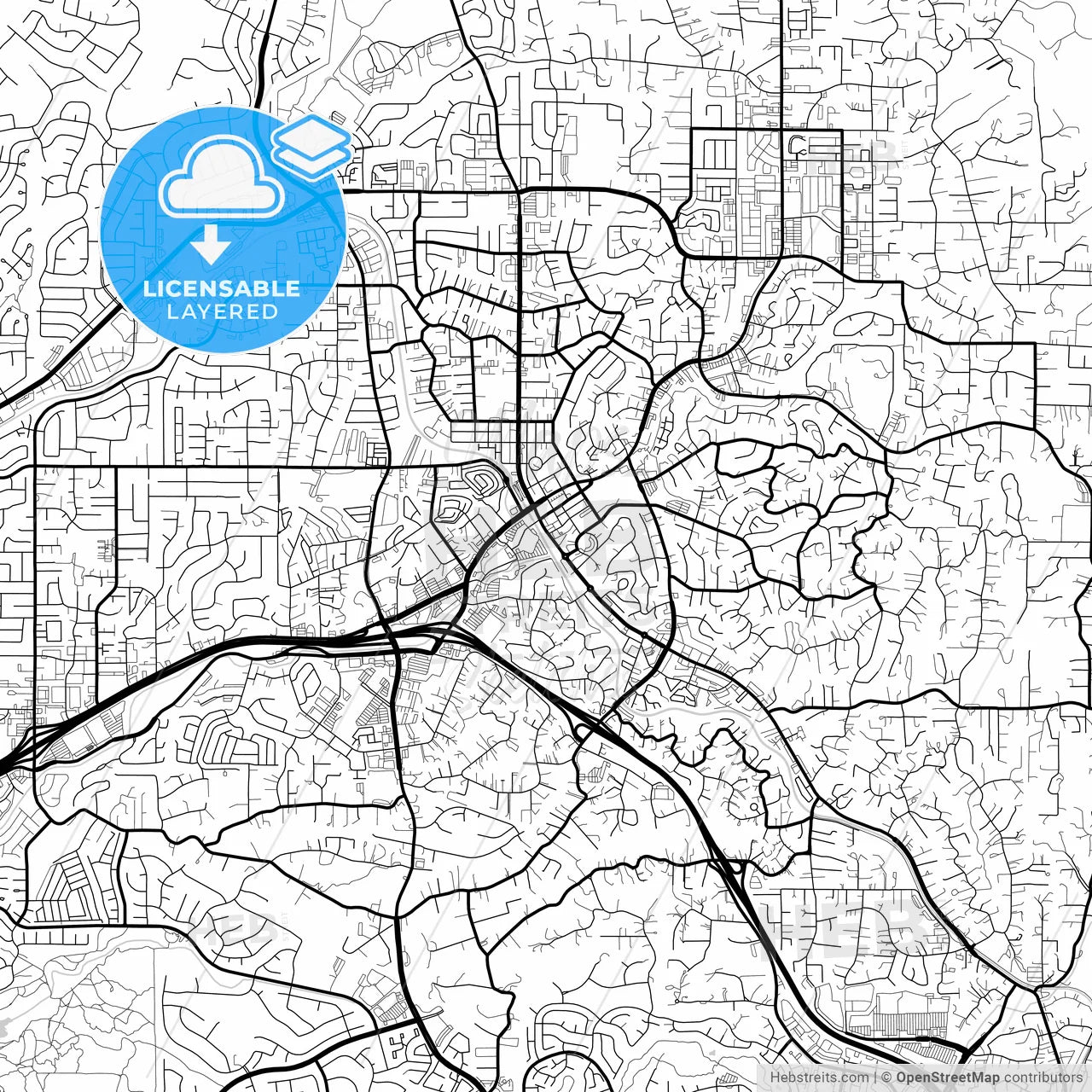 Layered PDF map of Vista, California, United States