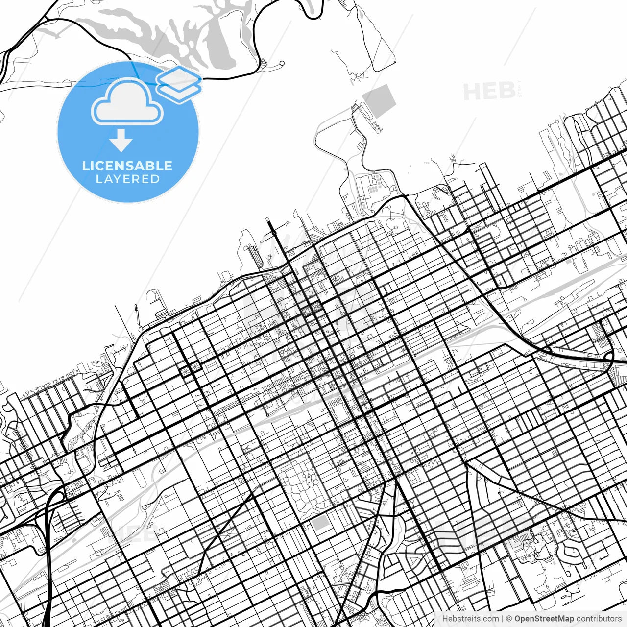 Layered PDF map of Erie, Pennsylvania, United States