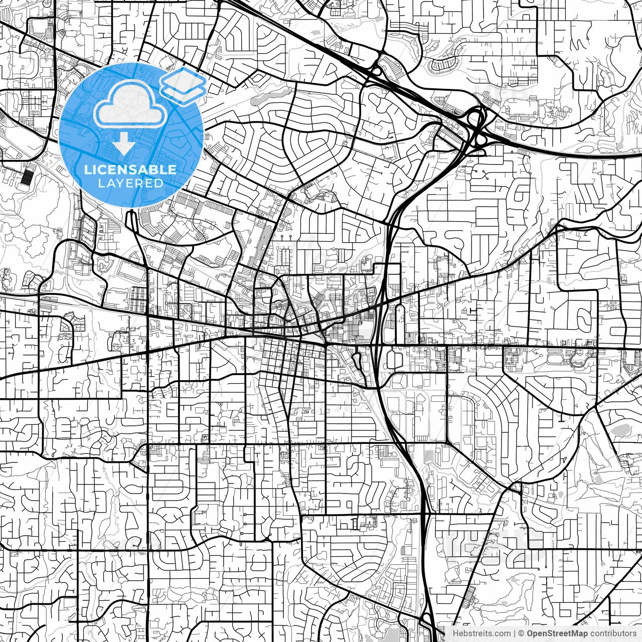 Layered PDF map of Beaverton, Oregon, United States