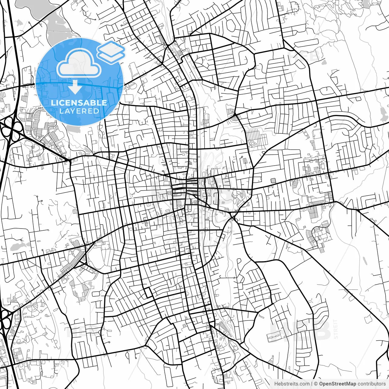 Layered PDF map of Brockton, Massachusetts, United States