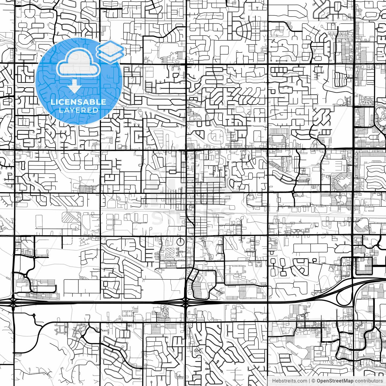 Layered PDF map of Meridian, Idaho, United States