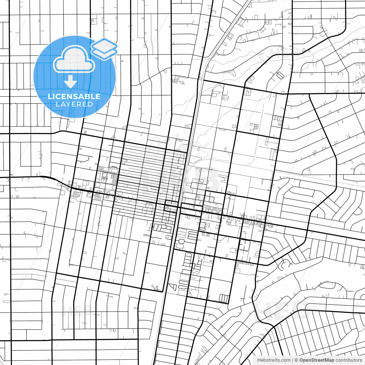 Layered PDF map of Hesperia, California, United States
