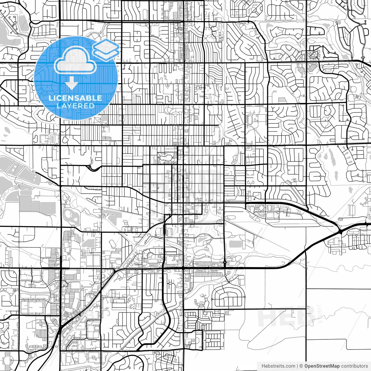 Layered PDF map of Longmont, Colorado, United States