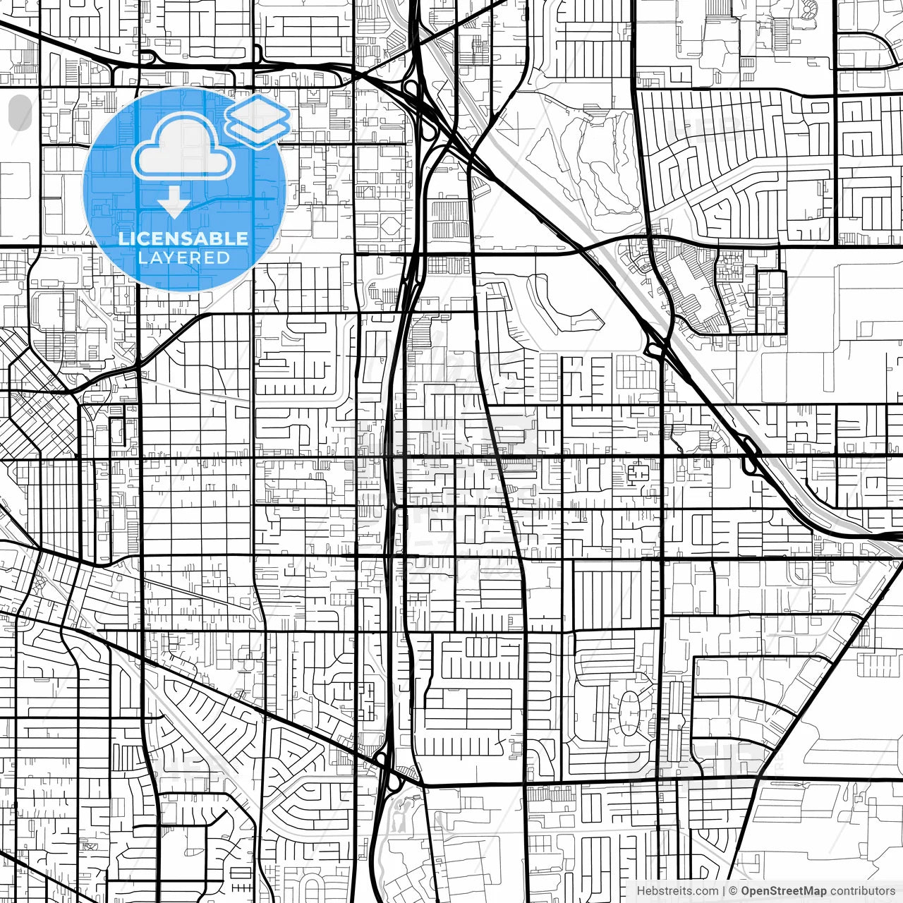 Layered PDF map of Carson, California, United States