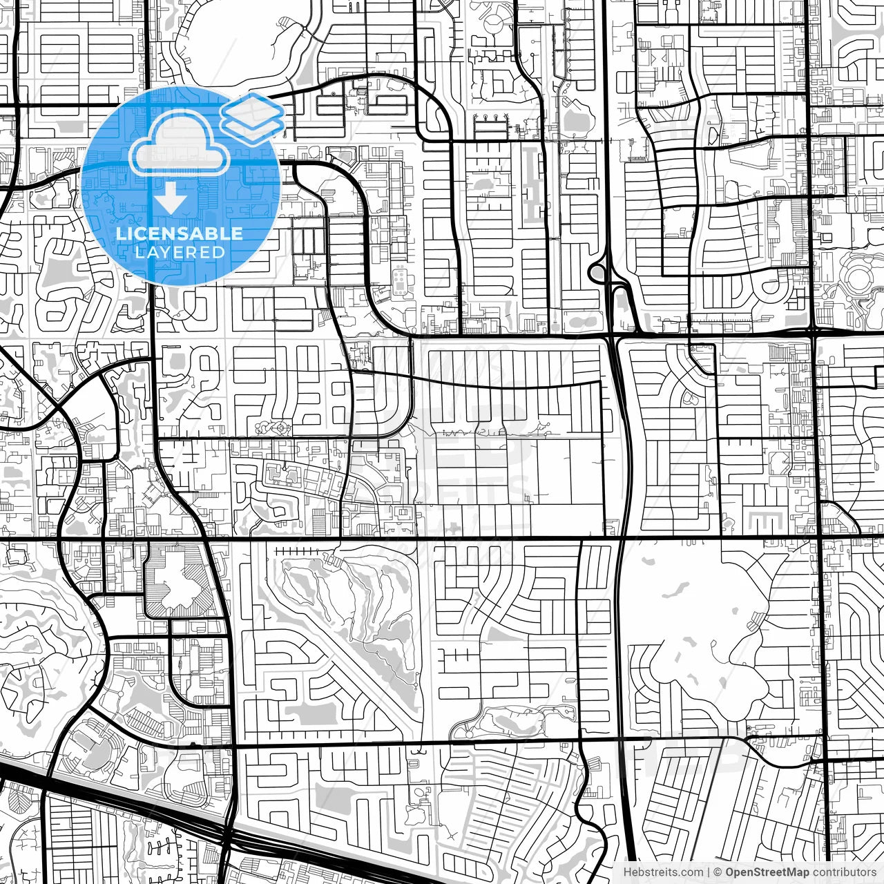 Layered PDF map of Plantation, Florida, United States