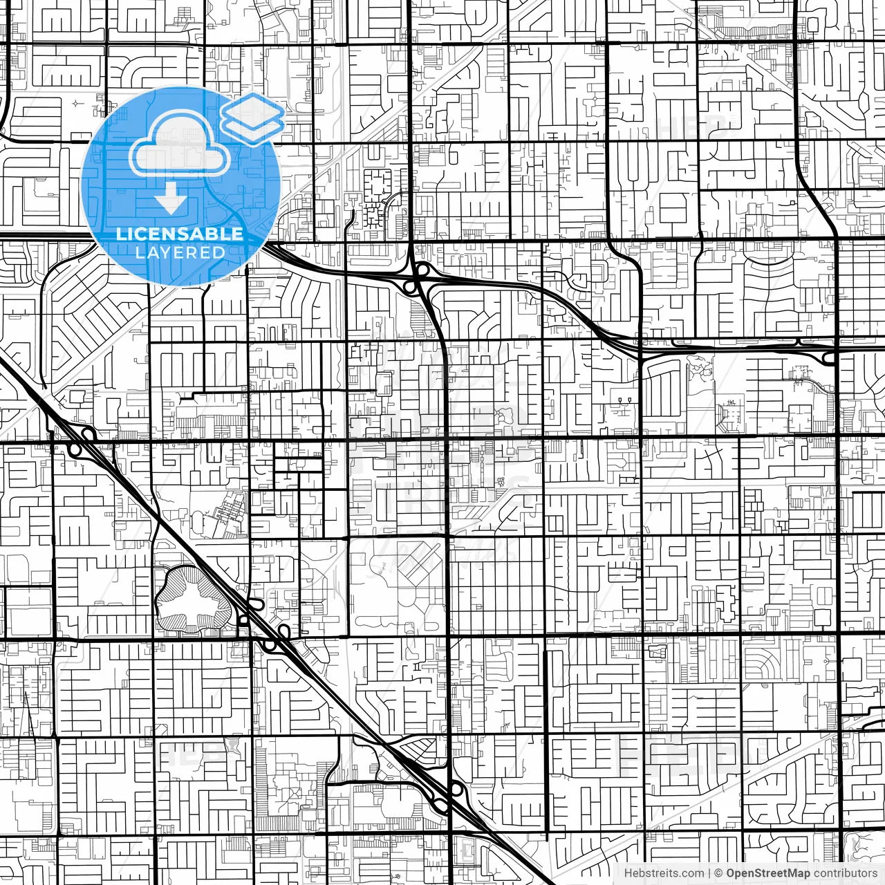 Layered PDF map of Westminster, California, United States