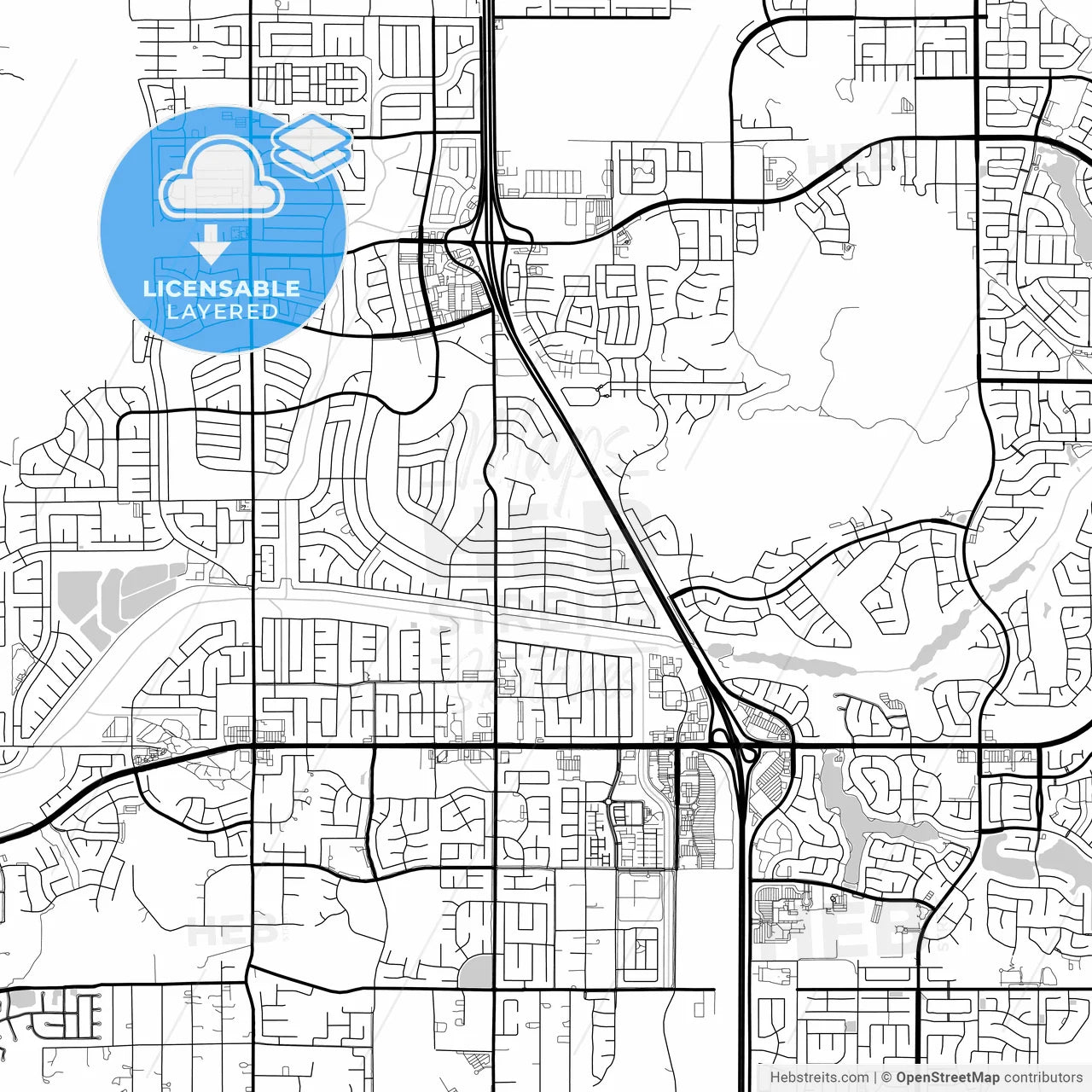 Layered PDF map of Menifee, California, United States