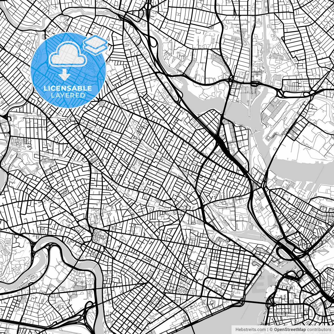 Layered PDF map of Somerville, Massachusetts, United States