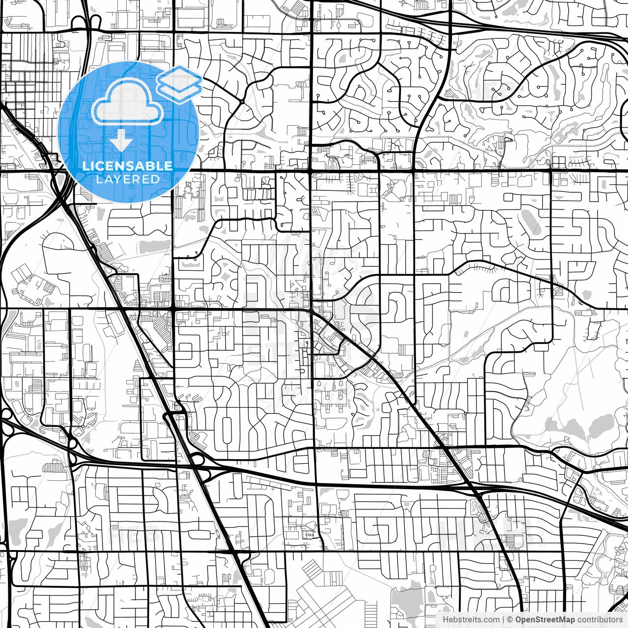 Layered PDF map of Brooklyn Park, Minnesota, United States
