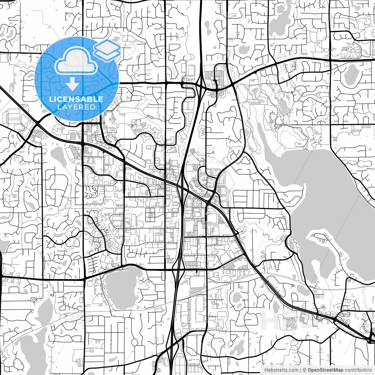 Layered PDF map of Plymouth, Minnesota, United States