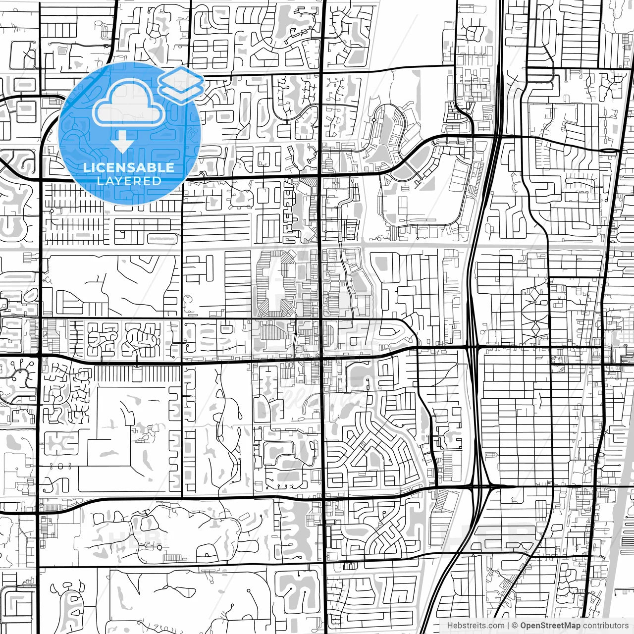 Layered PDF map of Boynton Beach, Florida, United States