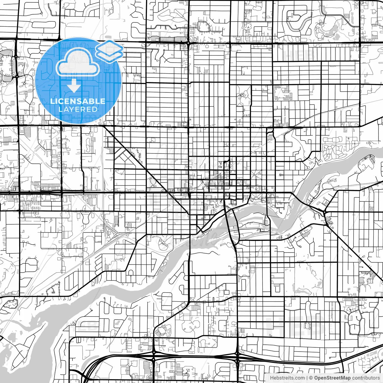 Layered PDF map of Appleton, Wisconsin, United States