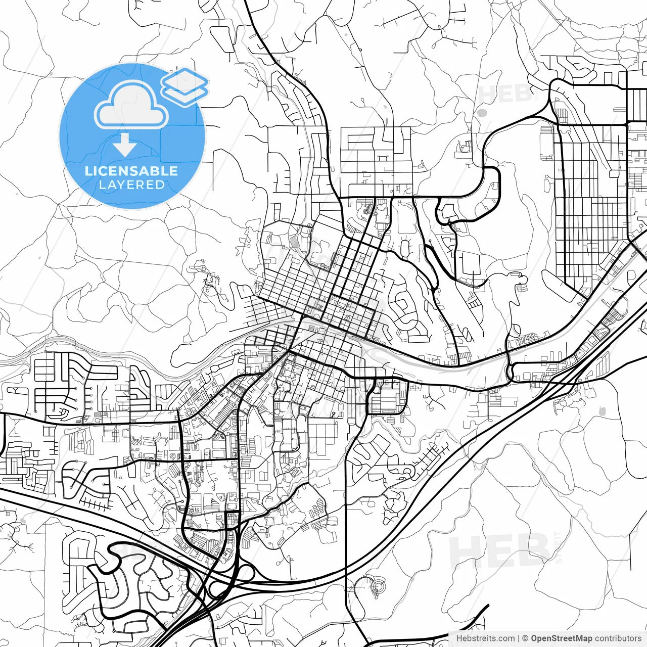 Layered PDF map of Flagstaff, Arizona, United States