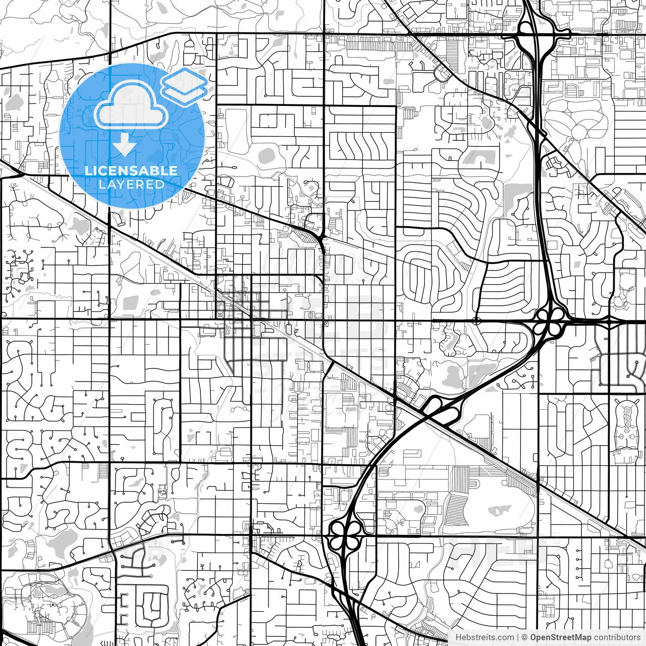 Layered PDF map of Palatine, Illinois, United States