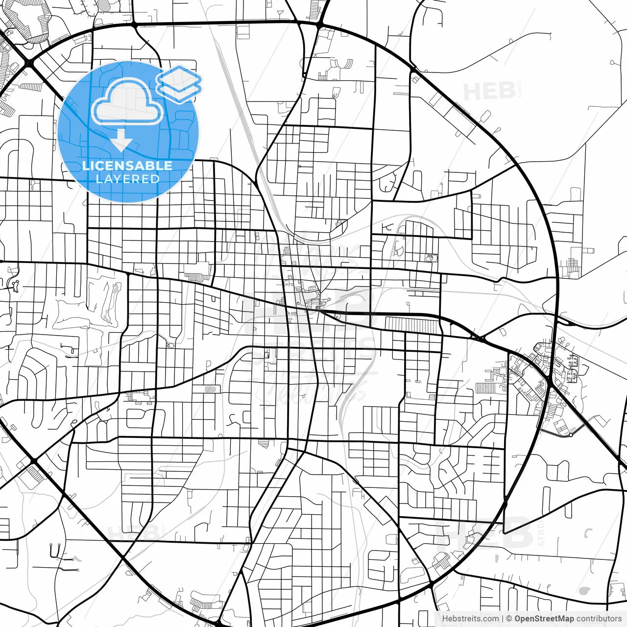 Layered PDF map of Dothan, Alabama, United States