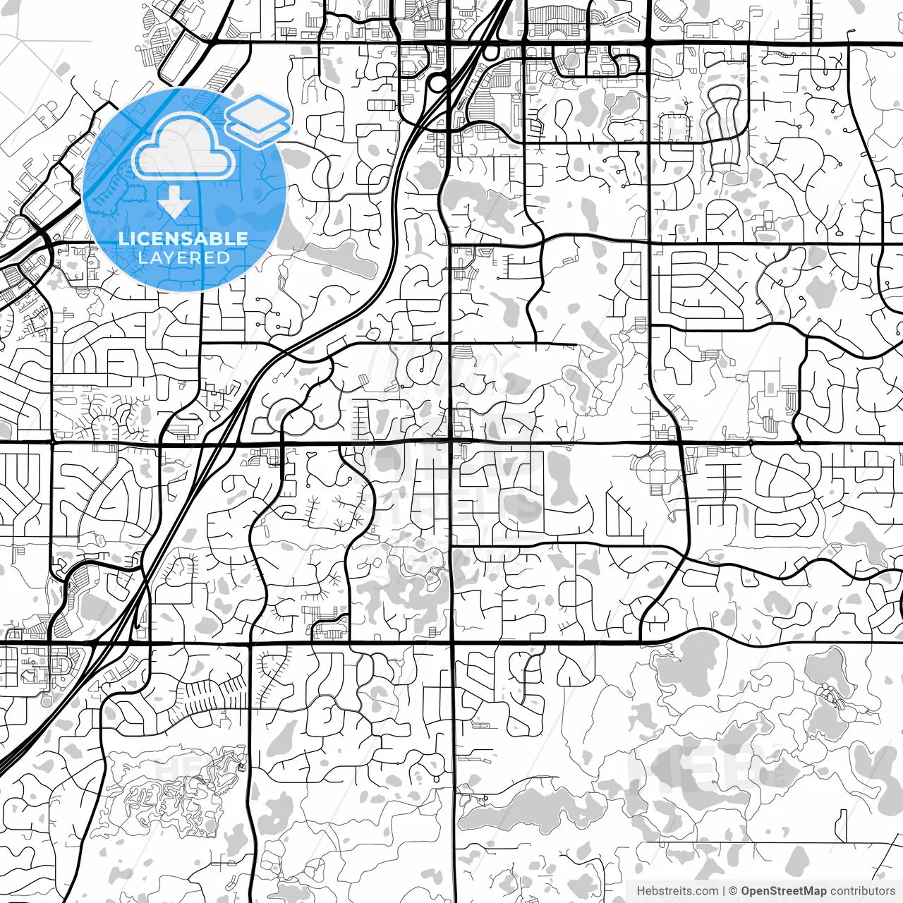 Layered PDF map of Eagan, Minnesota, United States