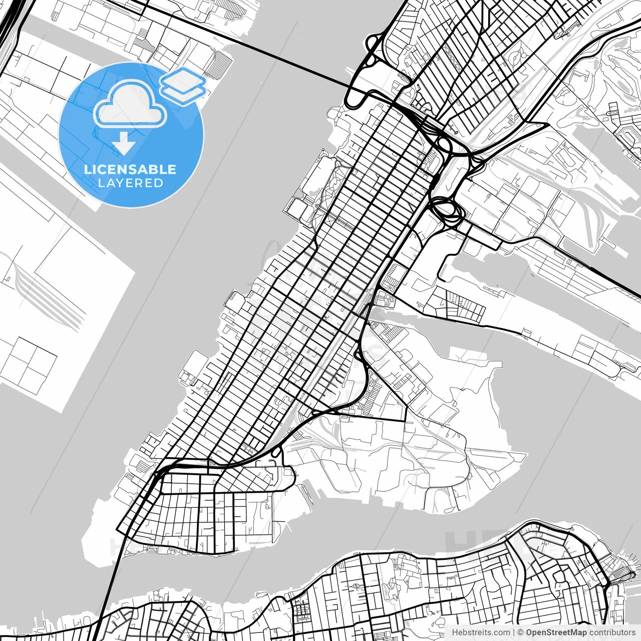 Layered PDF map of Bayonne, New Jersey, United States
