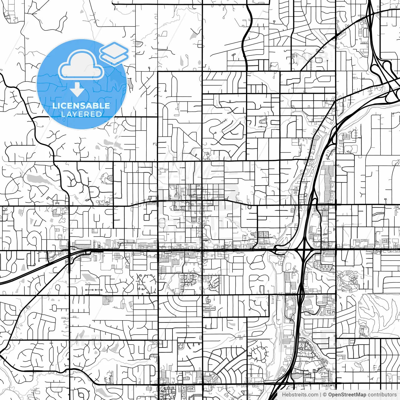 Layered PDF map of Shawnee, Kansas, United States