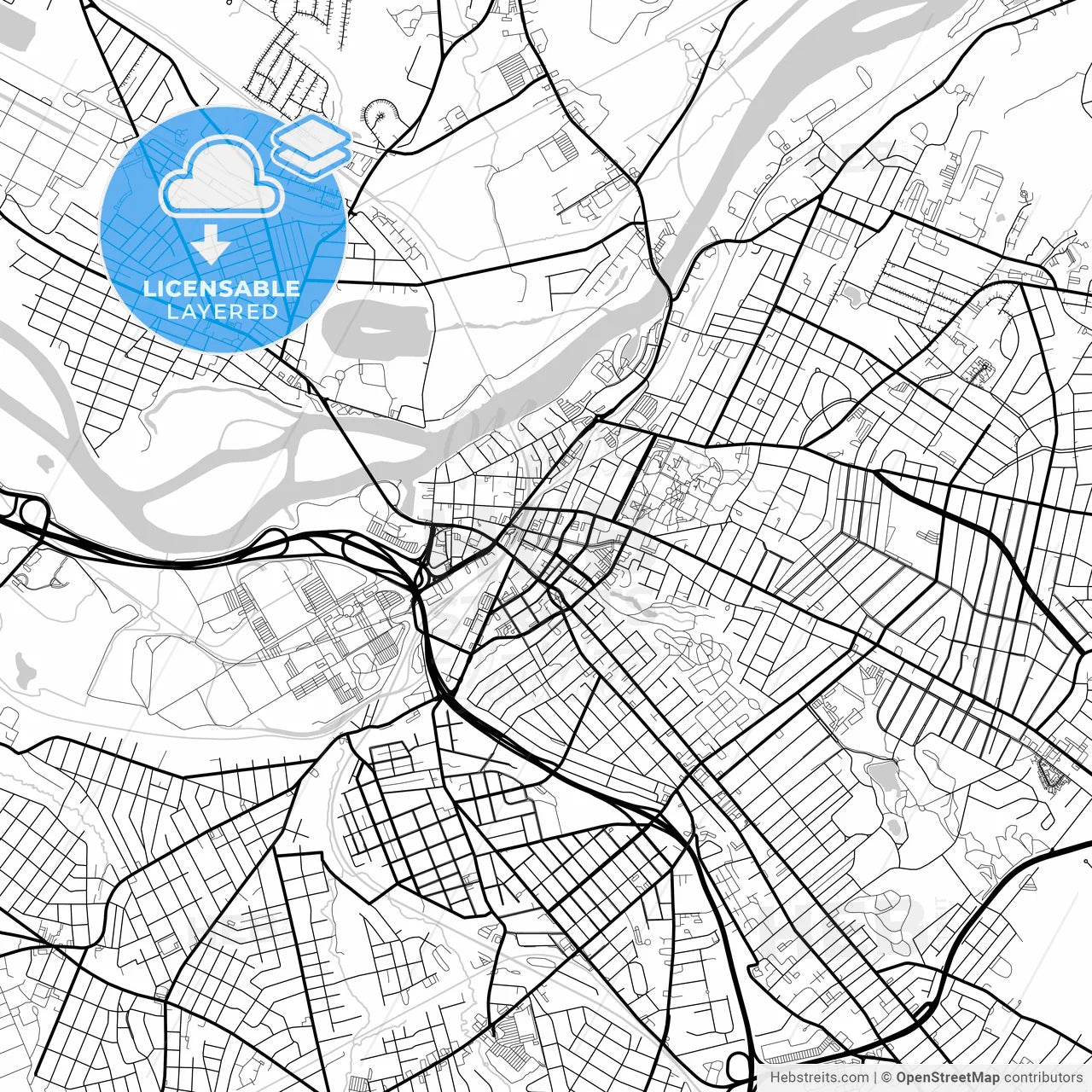Layered PDF map of Schenectady, New York, United States