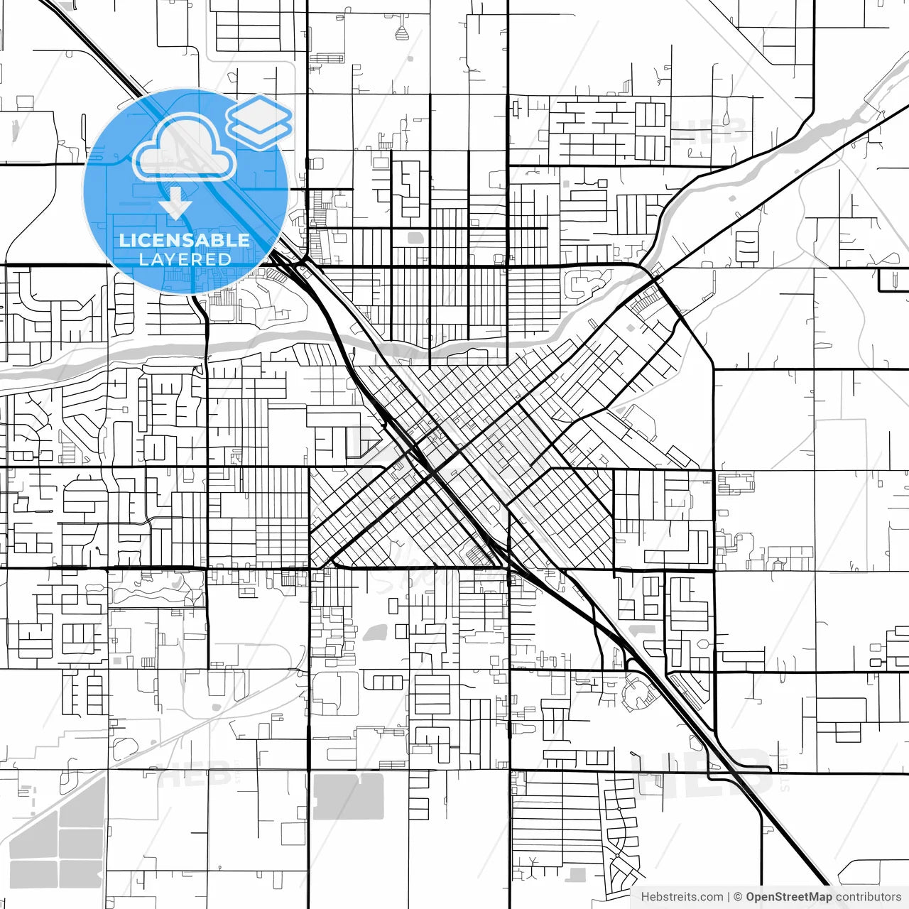 Layered PDF map of Madera, California, United States
