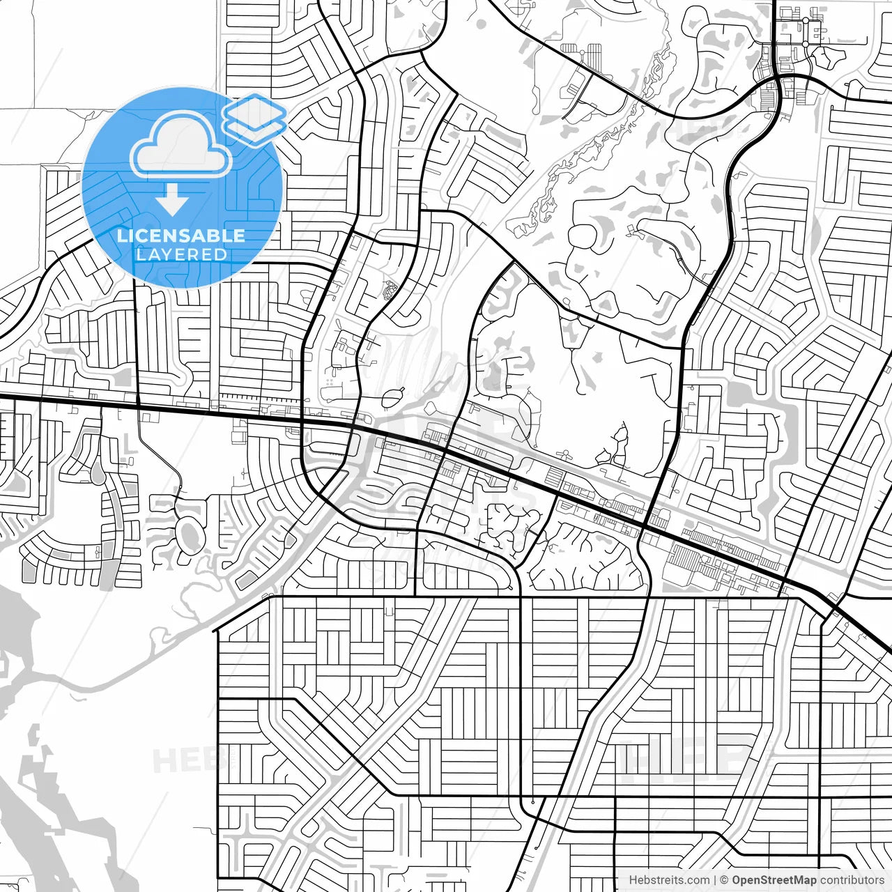 Layered PDF map of North Port, Florida, United States