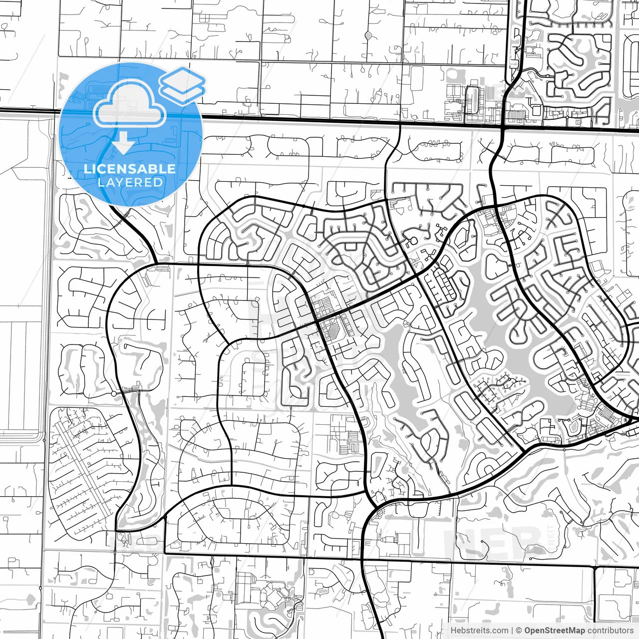 Layered PDF map of Wellington, Florida, United States
