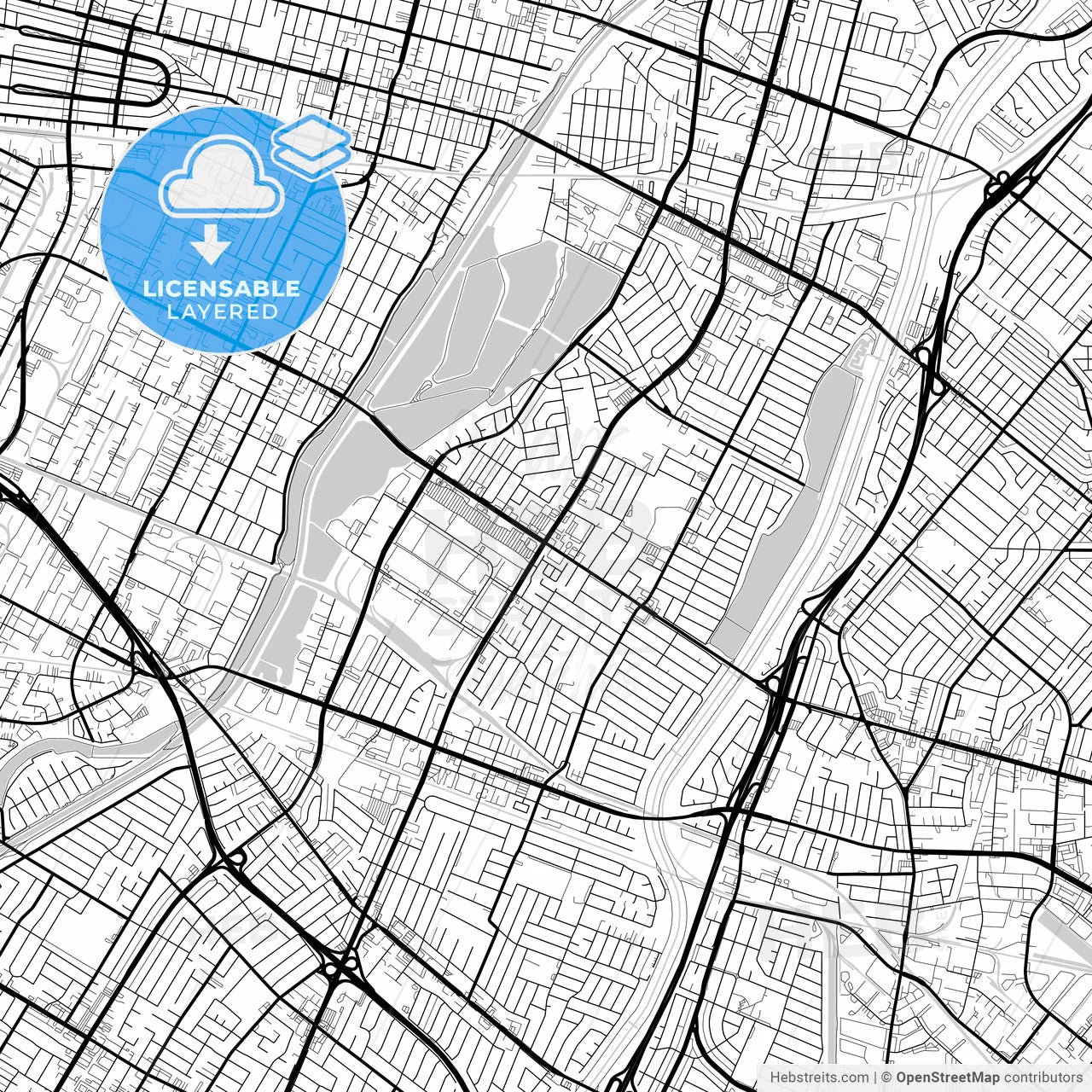 Layered PDF map of Pico Rivera, California, United States