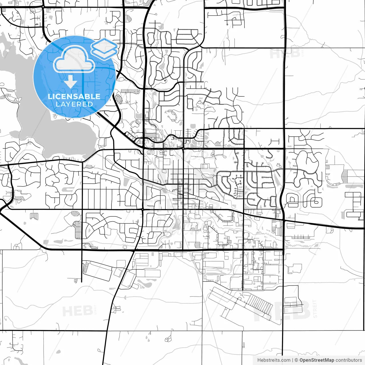 Layered PDF map of Lakeville, Minnesota, United States