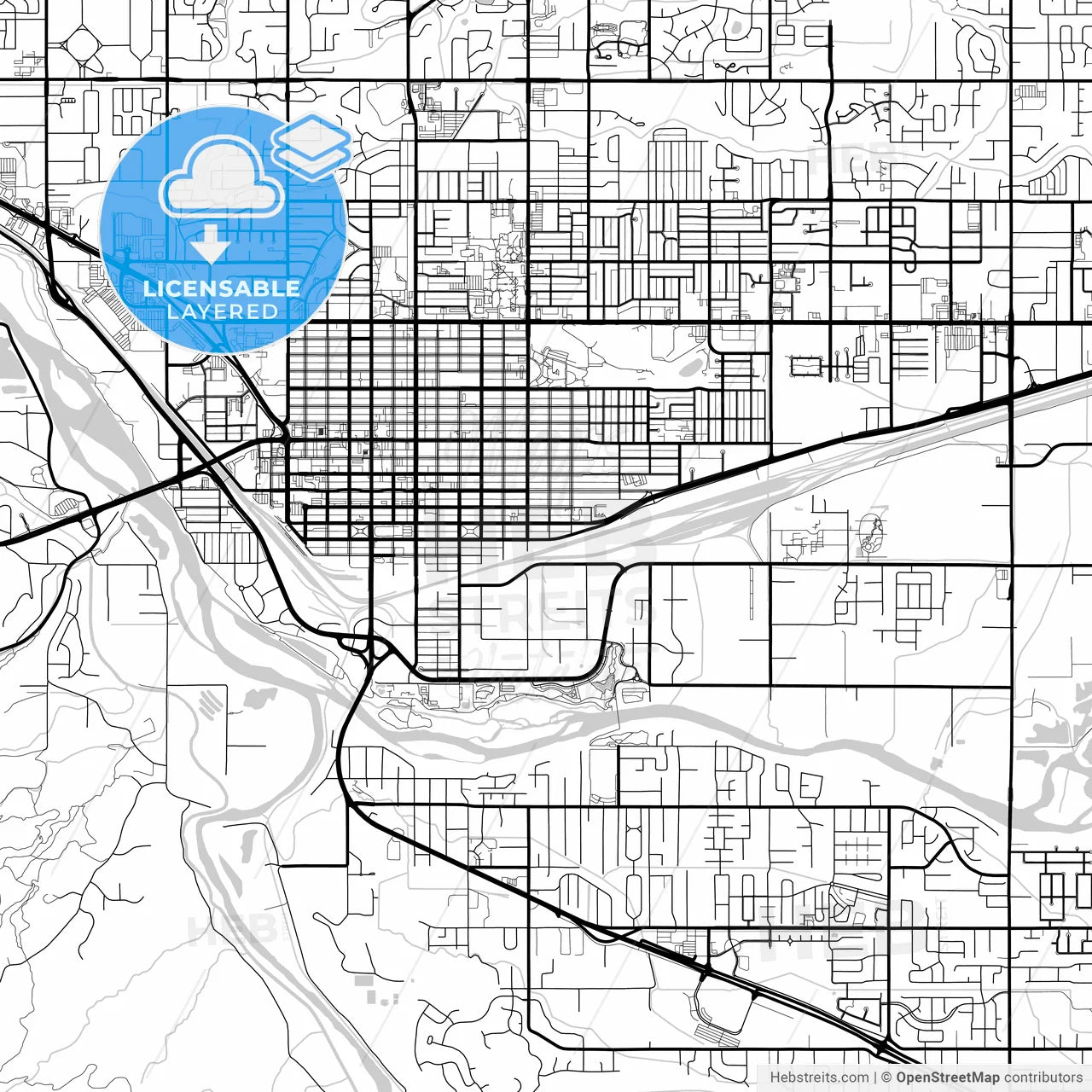 Layered PDF map of Grand Junction, Colorado, United States