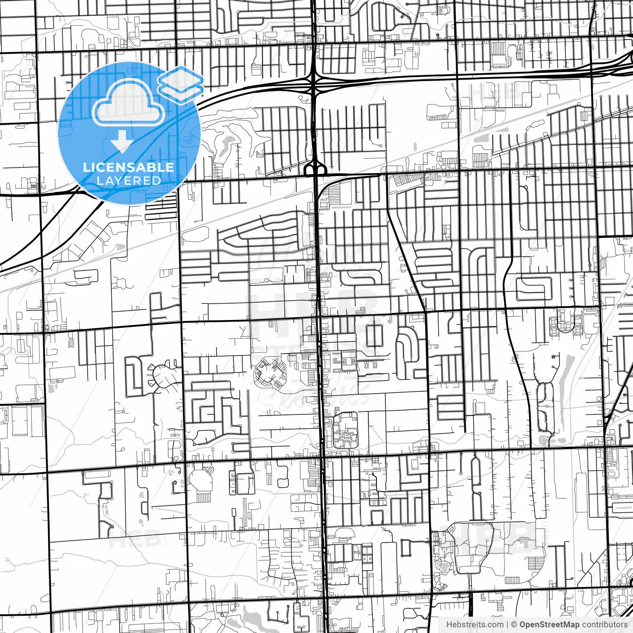 Layered PDF map of Taylor, Michigan, United States