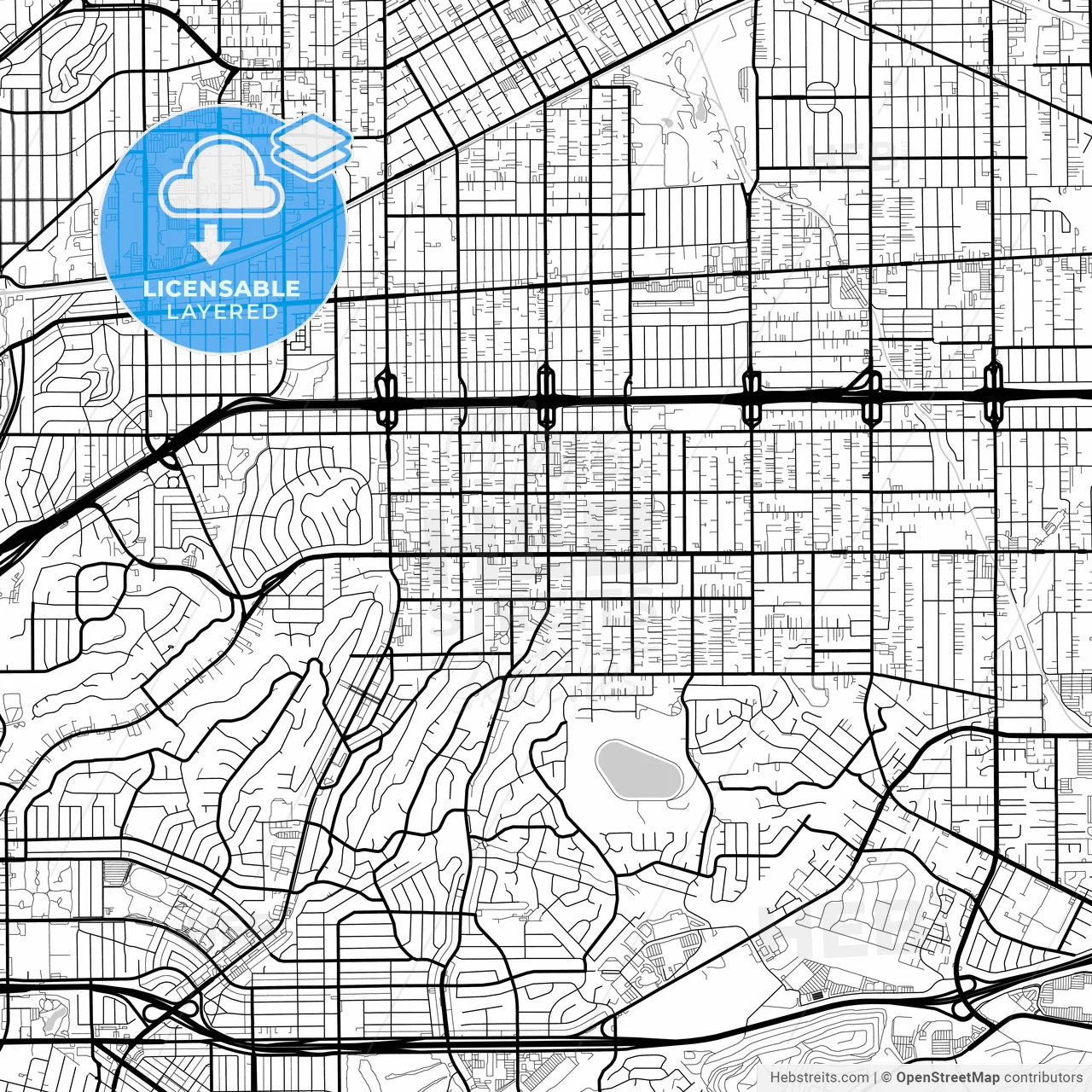 Layered PDF map of Monterey Park, California, United States