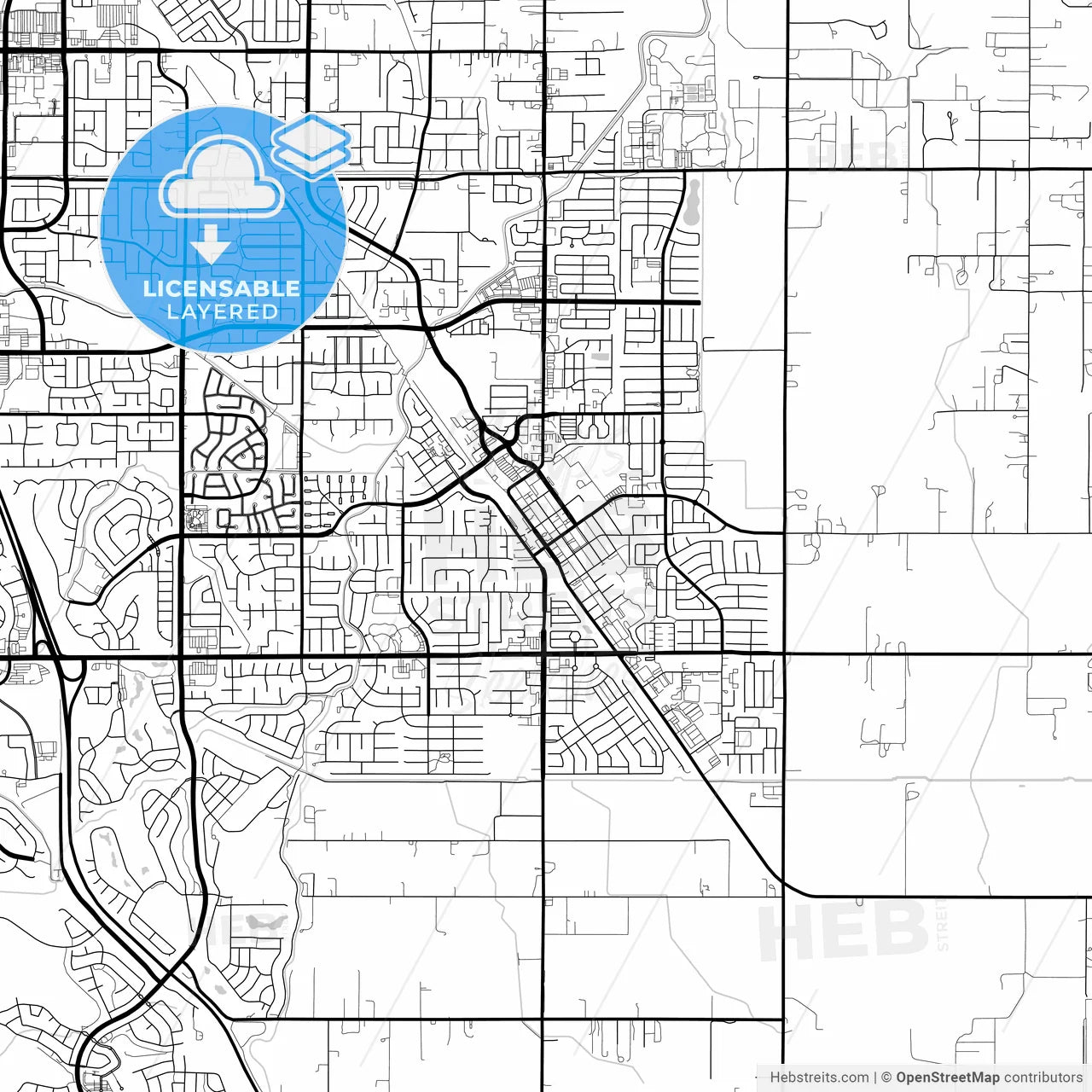 Layered PDF map of Brentwood, California, United States