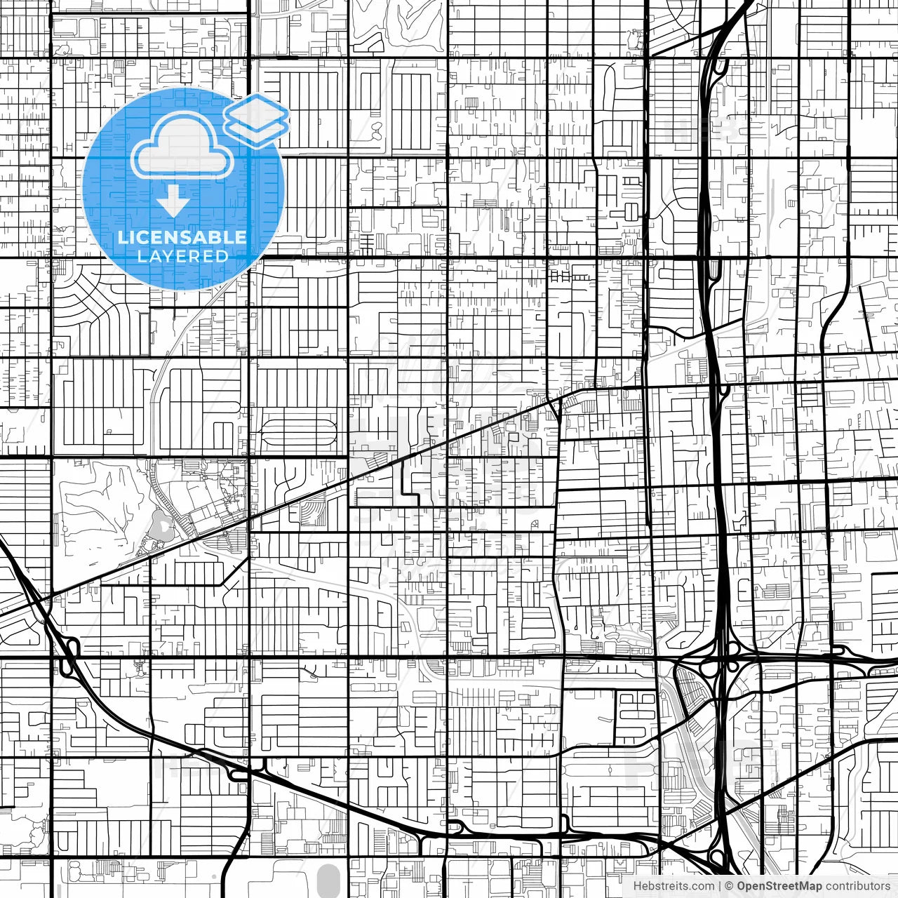 Layered PDF map of Gardena, California, United States