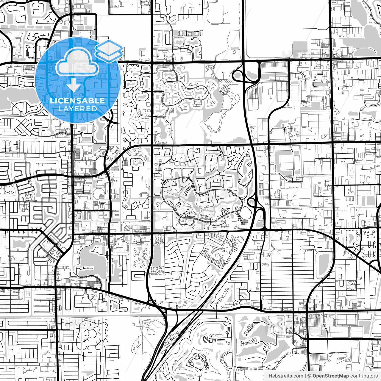 Layered PDF map of Coconut Creek, Florida, United States