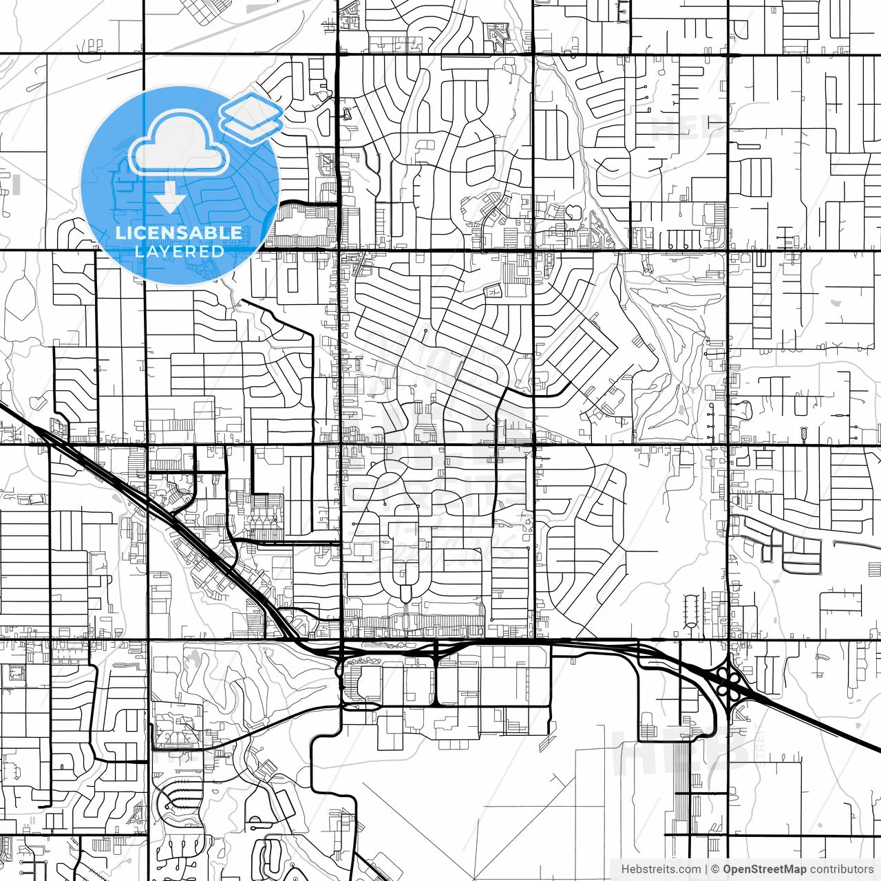 Layered PDF map of Midwest City, Oklahoma, United States