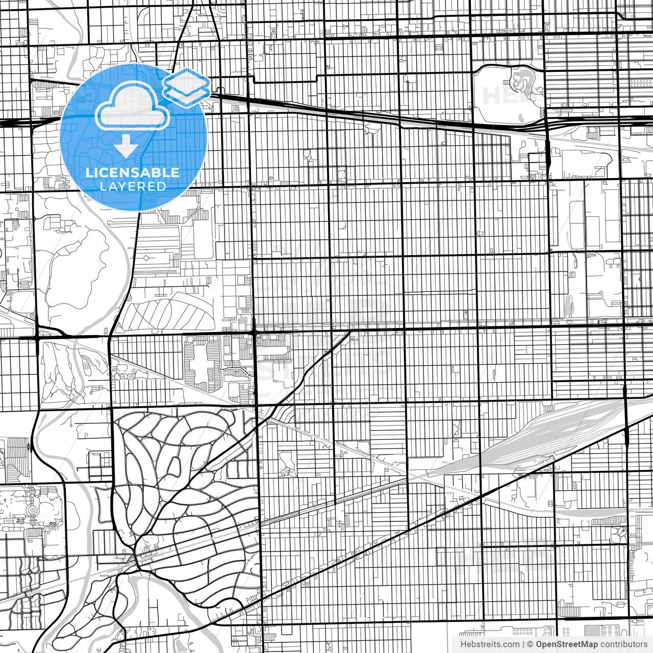 Layered PDF map of Berwyn, Illinois, United States