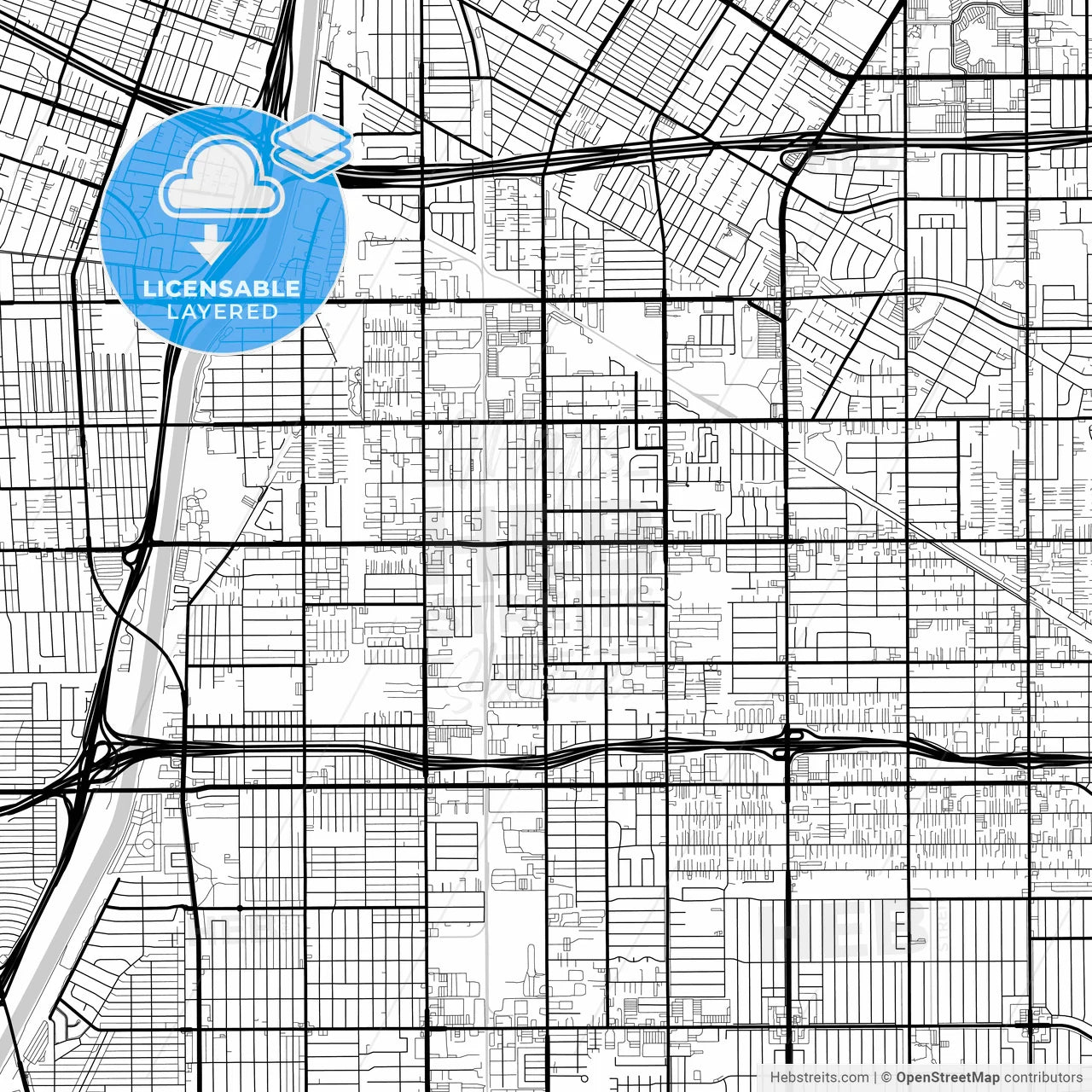 Layered PDF map of Paramount, California, United States