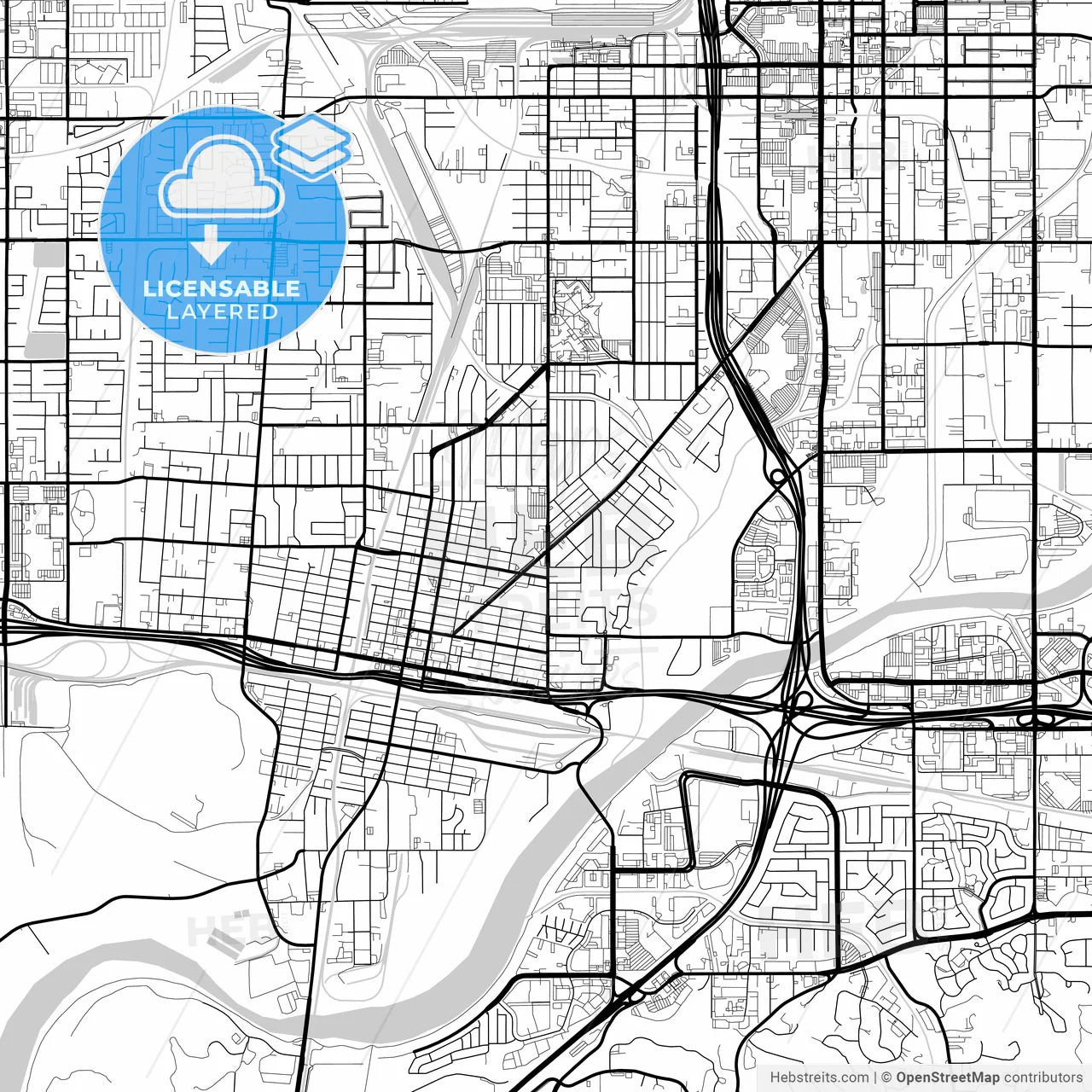 Layered PDF map of Colton, California, United States
