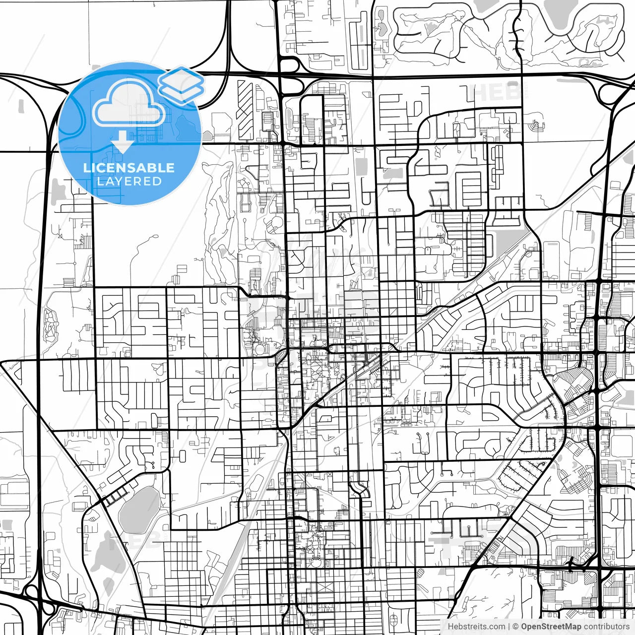 Layered PDF map of Normal, Illinois, United States