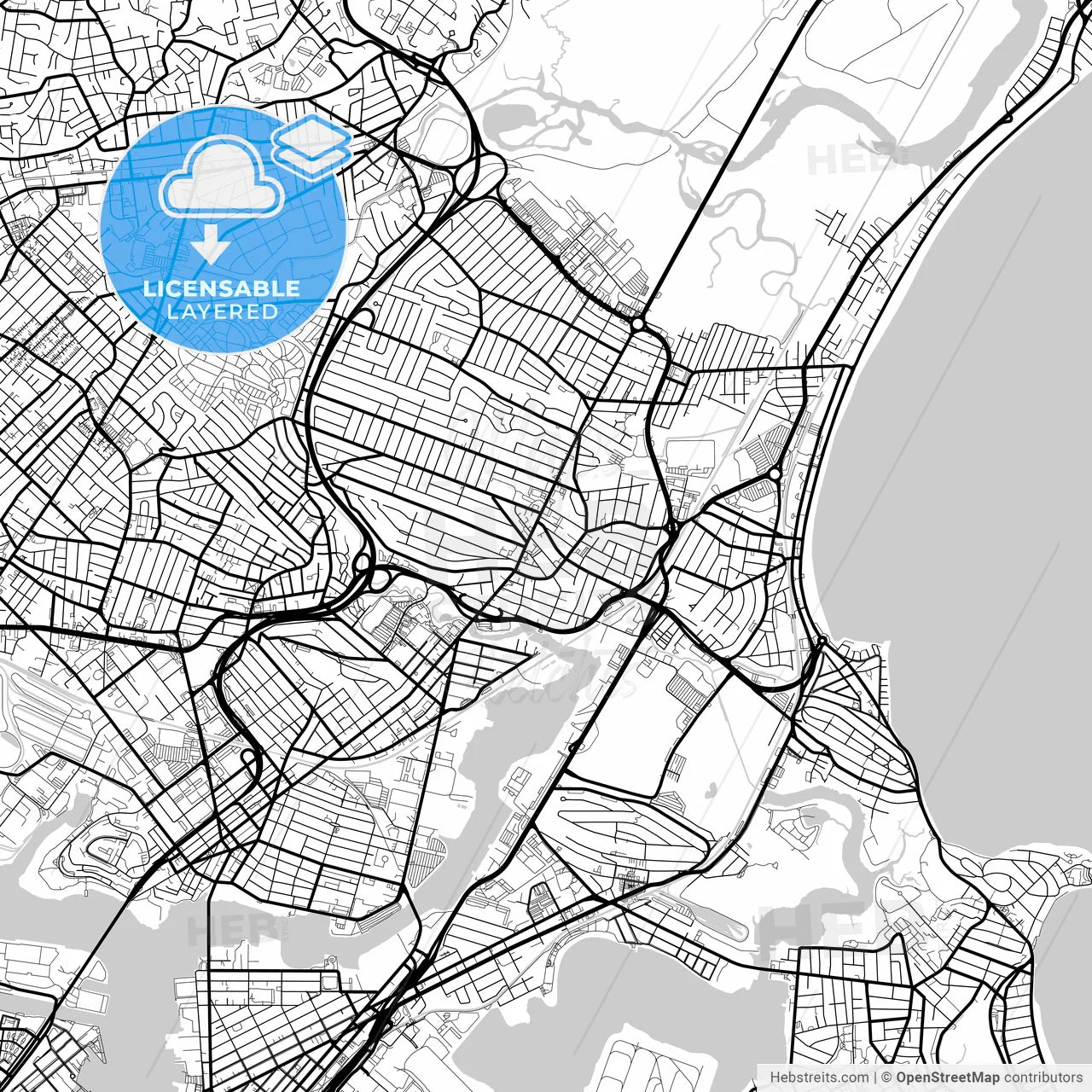 Layered PDF map of Revere, Massachusetts, United States