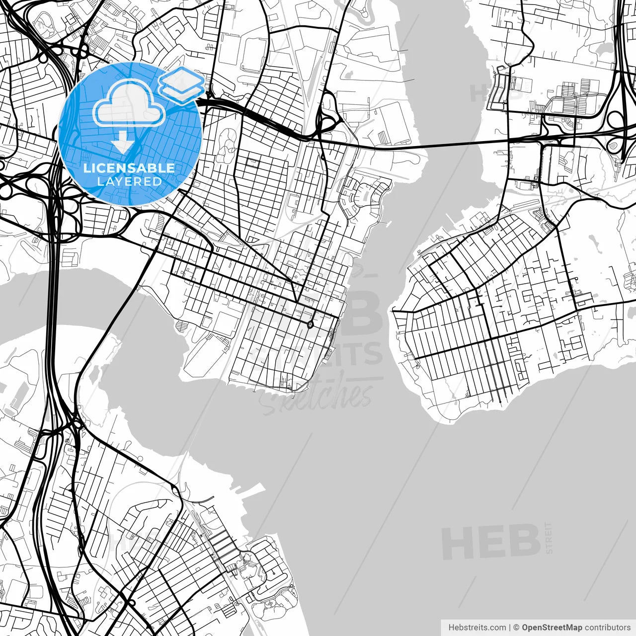 Layered PDF map of Perth Amboy, New Jersey, United States