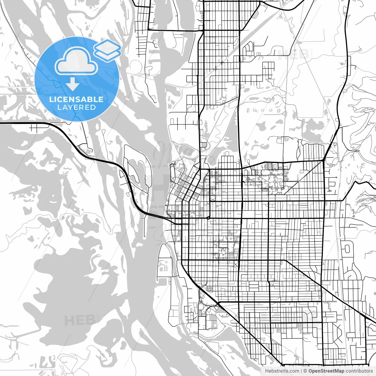 Layered PDF map of La Crosse, Wisconsin, United States