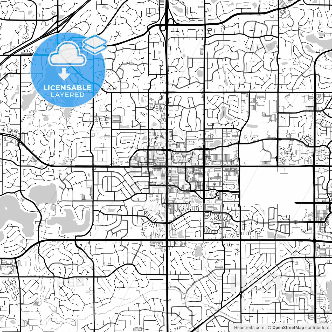 Layered PDF map of Apple Valley, Minnesota, United States
