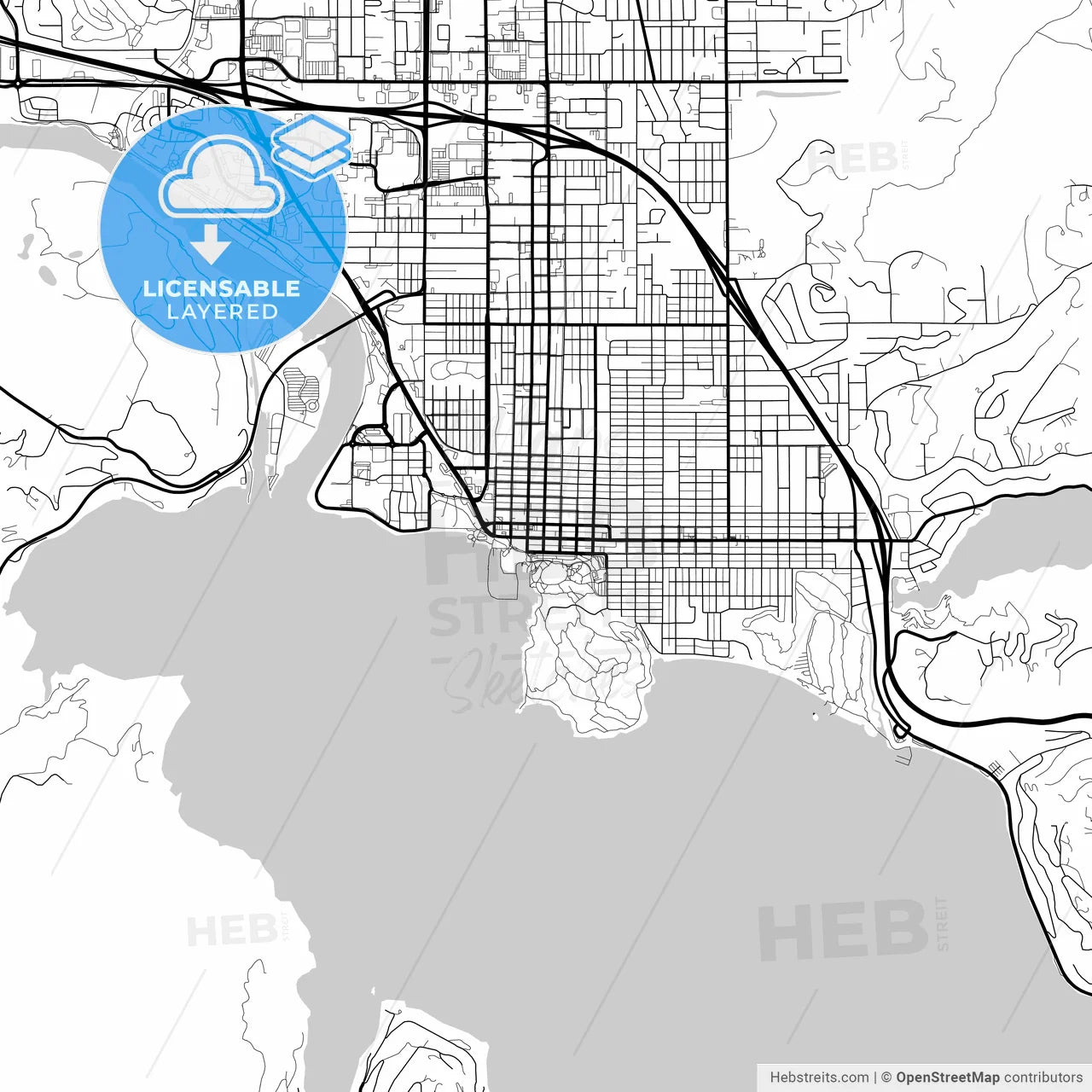 Layered PDF map of Coeur d Alene, Idaho, United States