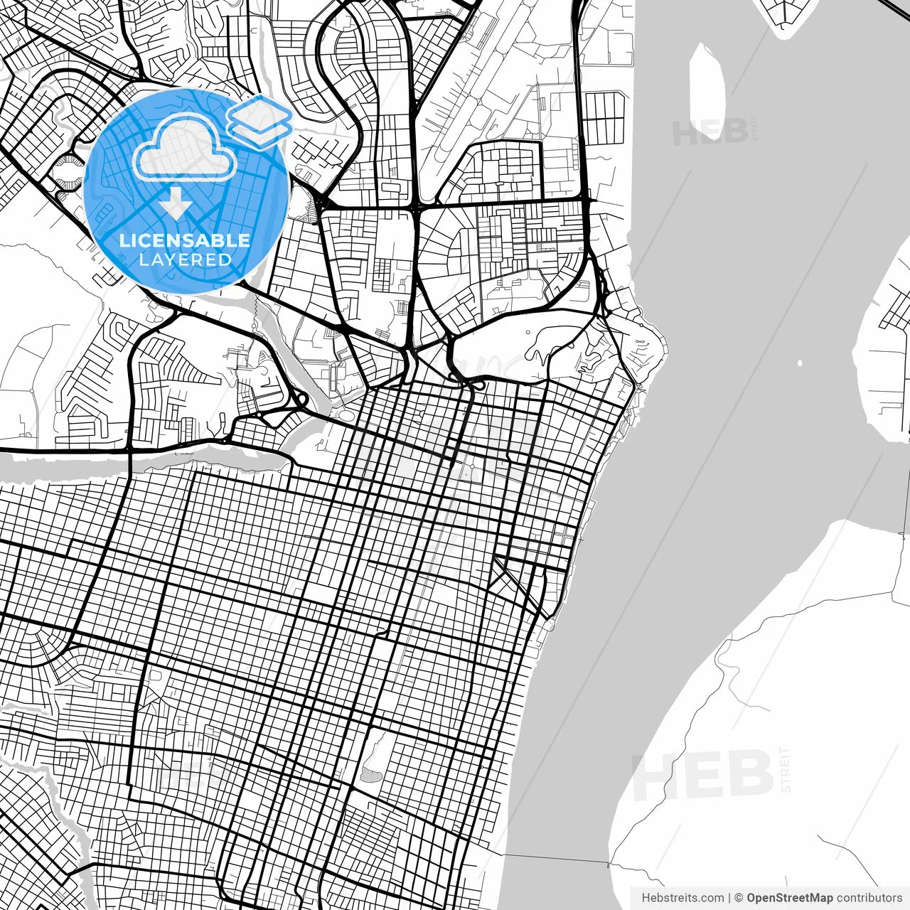 Layered PDF map of Guayaquil, Ecuador