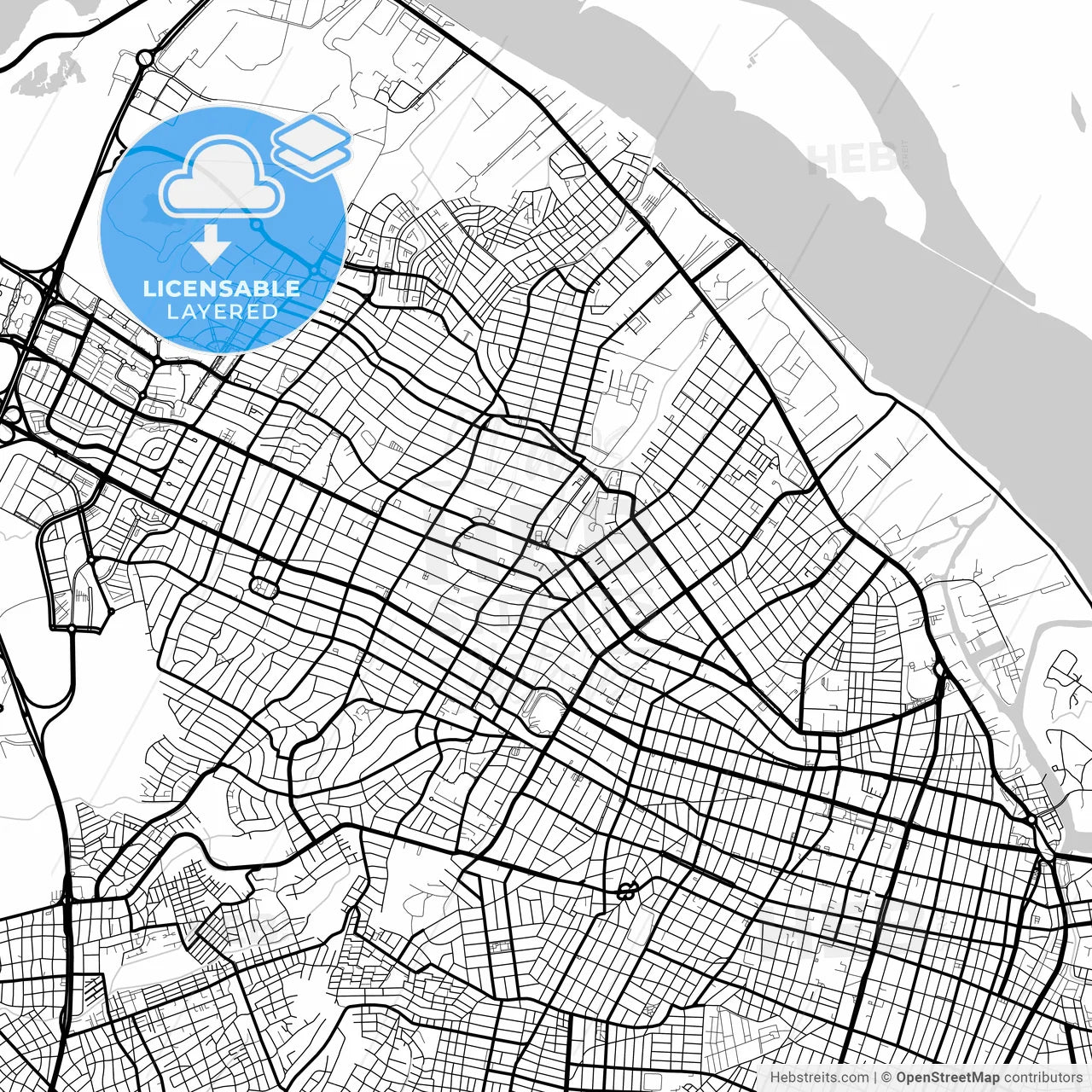 Layered PDF map of Barranquilla, Colombia