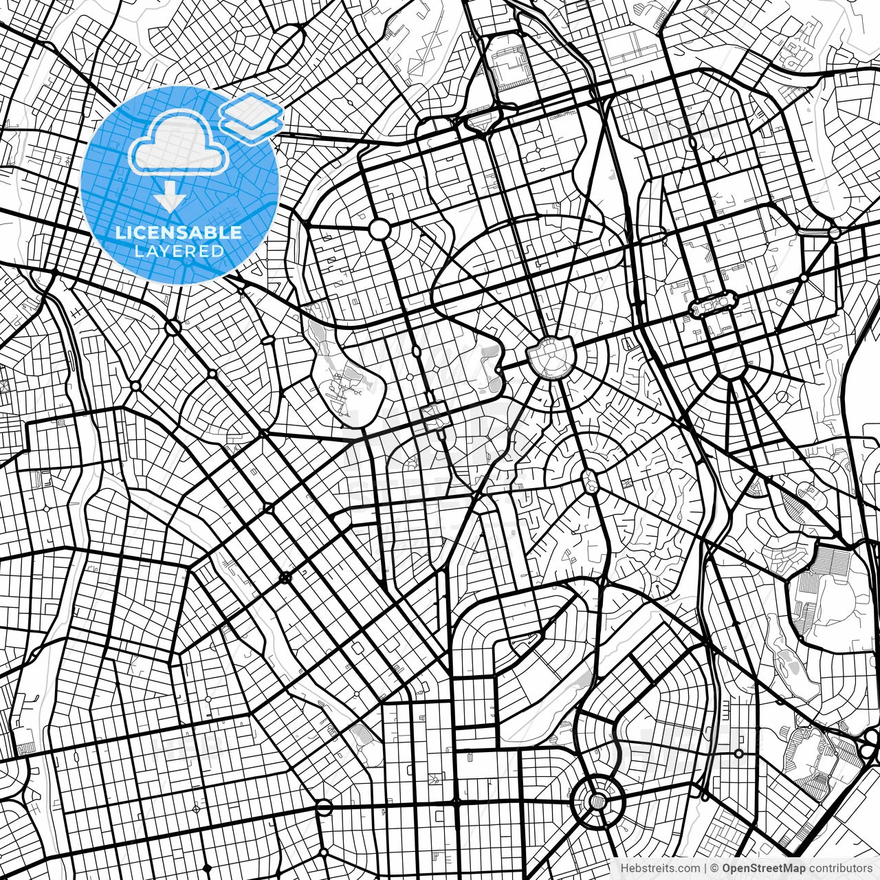 Layered PDF map of Goiania, Brazil