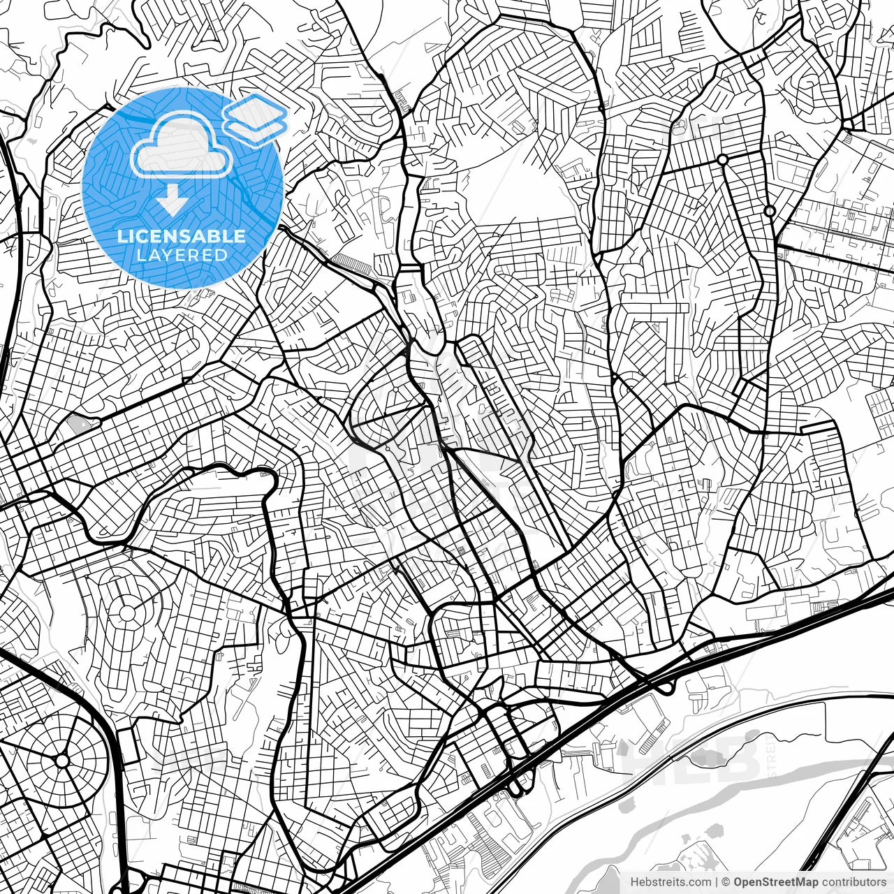 Layered PDF map of Guarulhos, Brazil